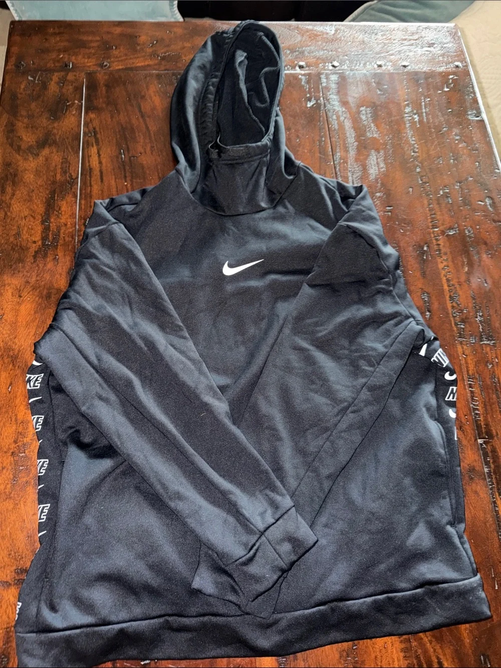 Nike Black Hoodie with White Swoosh